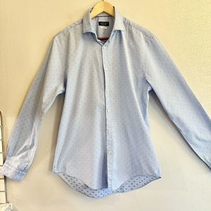 Zara Man‎ Tailored Shirt Sz XL Cotton Made In Vietnam Light Blue